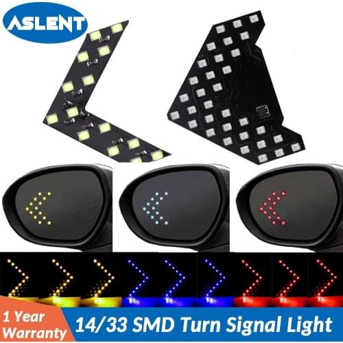ASLENT 2 Pcs/lot 14 33 SMD LED Arrow Panel For Car Rear View Mirror Indicator Turn Signal Light Car LED Rearview Mirror Light AJ