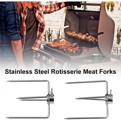 Grill Rotisserie Meat Forks Multi-functional Plating Grill Fork Stainless Steel Barbecue Skewers Outdoor Barbecue Accessories