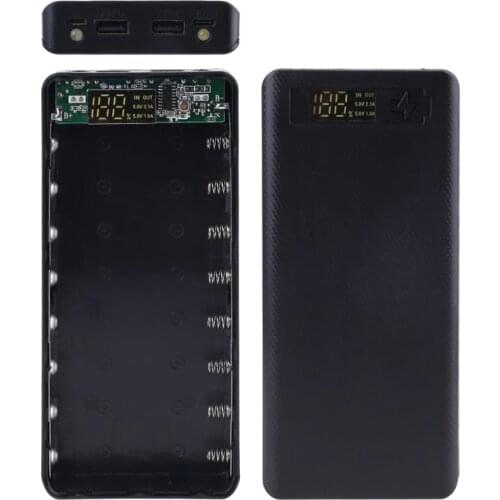 LCD Display DIY 8x18650 Battery Case Power Bank Shell Portable External Box without Battery Powerbank Protector 37MC