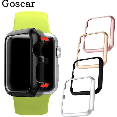Gosear Aluminum Alloy Protective Frame Case Cover Shell Skin for Apple Watch iWatch Series 2 3 38mm 42mm Accessories Gadgets