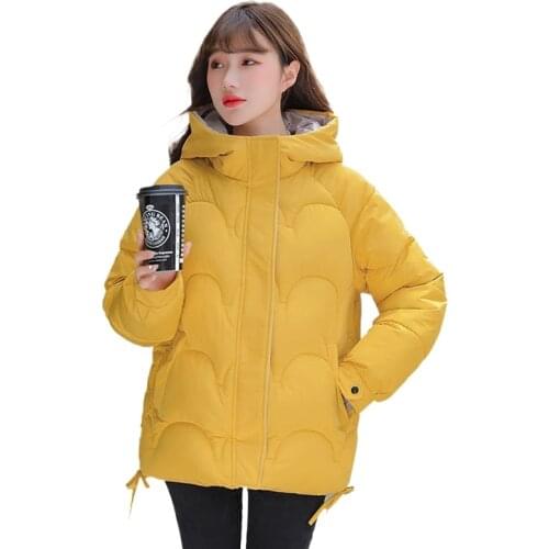 Winter Hooded Thick Womans Jacket Solid Long Sleeve Ladies Zipper Coat Plus Size Cotton Padded Jacket with Pockets for Female
