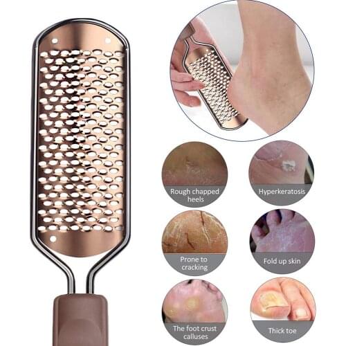 1pc Foot File Heel Grater For The Feet Pedicure Rasp Remover Luxury Stainless Steel Scrub Manicure Nail Tools QE