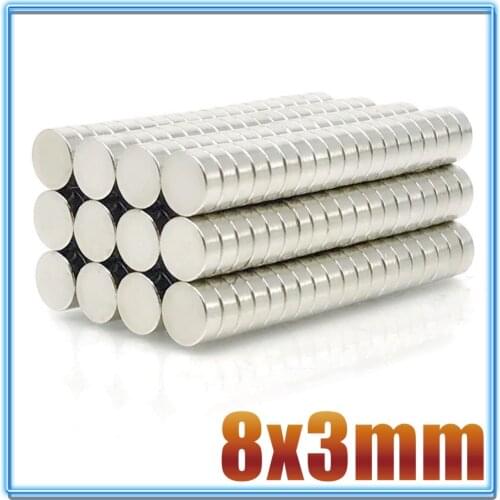 10/20/50PCS 8x3 mm Rare Earth Magnets Diameter 8x3mm Small Round Magnet 8mmx3mm Permanent Neodymium Magnets D8*3mm