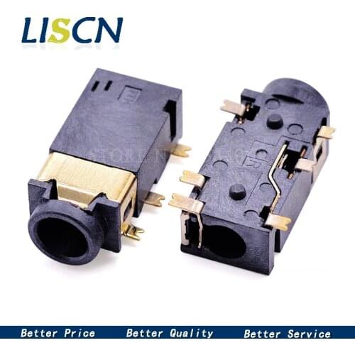 10PCS 3.5 MM headphone socket Audio socket PJ-342 Surface mounted 6 feet Double track gold plated