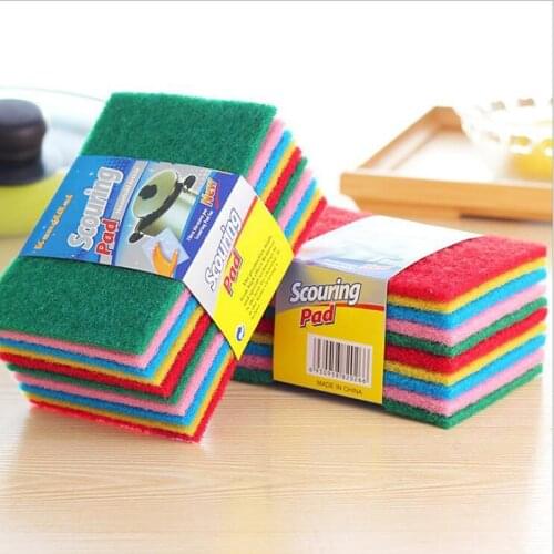 10Pcs Multi-function High-efficiency Sponge Cleaning Cloth Kitchen Efficient Cutlery Strong Decontamination Brushing Cloth
