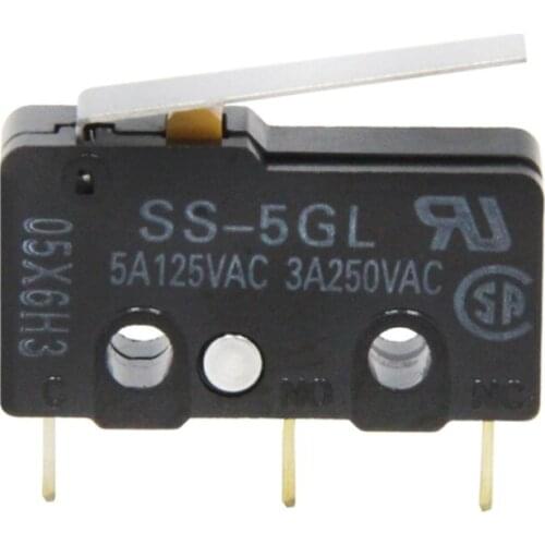 10Pcs SS-5GL Hinge lever 3Pin SPDT Subminiature Basic Limit Switch