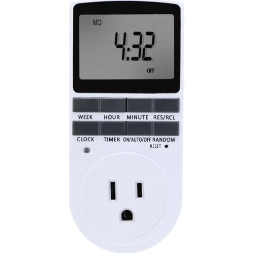 120V 15A Timer Switch Socket Electronic Digital US Plug-in Programmable 7 Day 12/24 Hour Timer Switch Socket