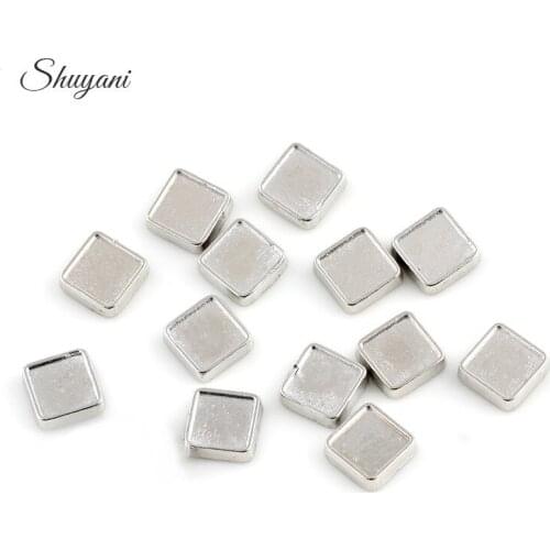 100pcs/lot Free Shipping 8*8mm Square Cabochan Stickers Floating Locket Charms For Glass Living Memory Locket Pendant