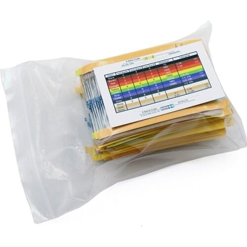 2600pcs 130values 1/6W=1/8W 0.125W 1% Metal Film Resistors Assorted Pack Kit Set Lot Resistors Assortment Kits Fixed capacitors