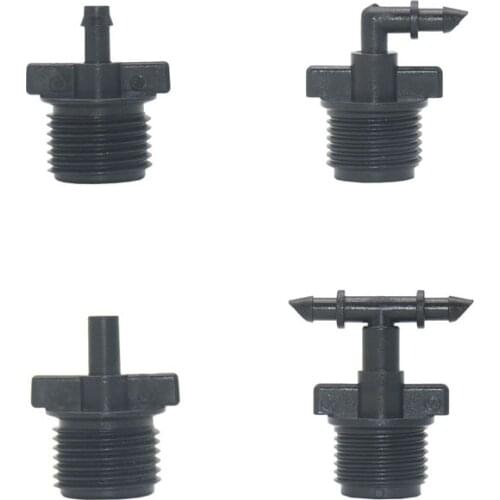 Drip Irrigation 1/2 Inch Male To 1/4 Barb Connector Elbow 6mm Sprinkler 2-Way Barbed Connectors For 4/7 Hose 5PCS