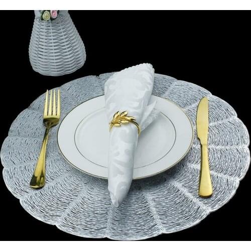 6Pcs Round Placemats for Dining Table Hollow Out Placemats for Table Decor Wedding Place Mats for Dining Table