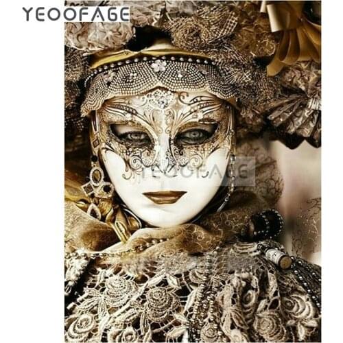 DIY 5D resin diamond embroidery Mask beauty diamond painting cross stitch woman full square rhinestone mosaic wall Decorative