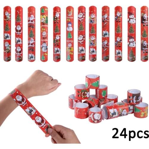Patted Bracelets Slap Bracelets Charms Wristband for Kids Little Toys Merry Christmas Party Gifts For New Year Xmas Accessories