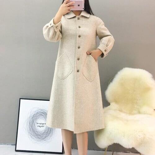 Double Side Wool Coat Female Jacket 2020 Autumn Winter Jacket Women Korean Coats and Jackets Women Overcoat MY