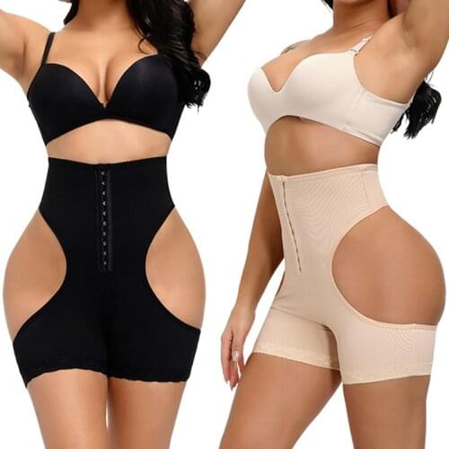 New style Large Size Mesh Breathable Buckle Body Shaping Panties Waist Trainer Hollow out Hip Hole Butt Lift Underwear Panties