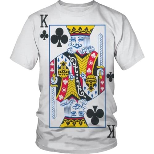 Playing cards 3D printing mens and womens fashion T-shirt Plum K poker harajuku street clothing kids boys comfortable t shirt