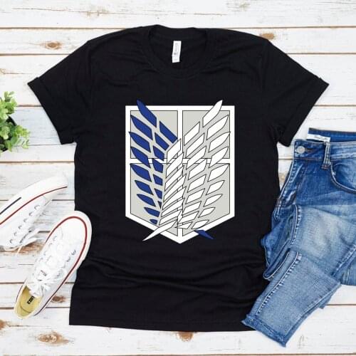 Attack on Titan T Shirt Unisex AOT Survey Corps T-Shirt Unisex Graphic Tee Manga Anime Tshirt Harajuku Tees Woman Tshirts Tops