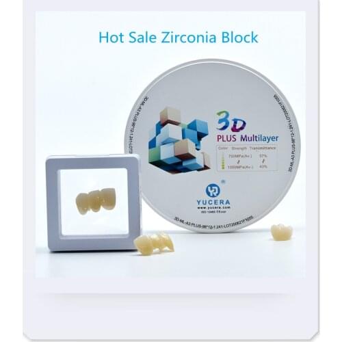 Implant dental CAD/CAM in preshaded for block cerec for cube zirconia block dentistry in 3D pro multilayer zirconia block