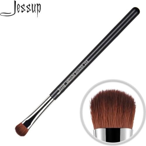 Jessup MEDIUM SHADER Eye Single Makeup Brush 1pc Professional Fiber Hair Wooden Handle Pearlescent Black Cosmetic Tool 259