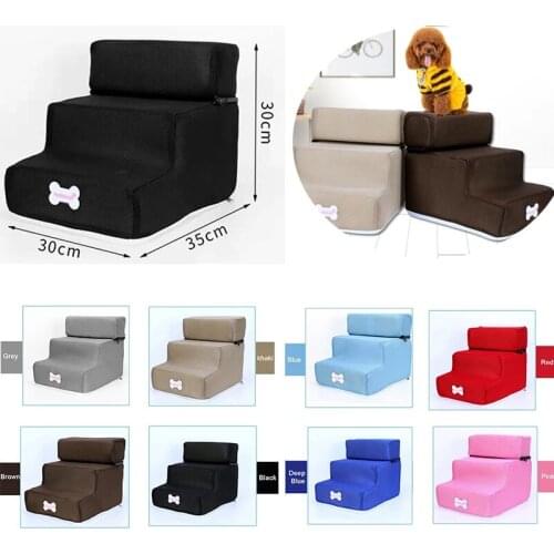 Dog House Dog Stairs 2 Steps Pet Stairs for Small Dog Cat Pet Ramp Ladder Anti-slip Removable Dogs Bed Stairs Pet Supplies