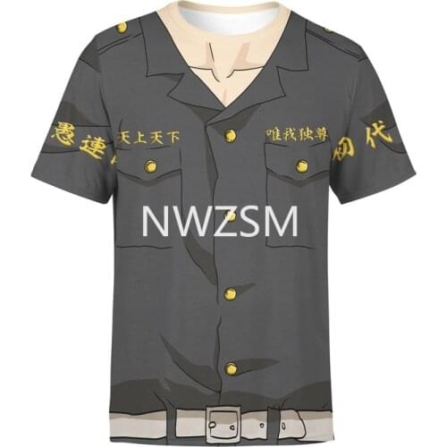 Anime Tokyo Revengers T Shirt Harajuku Tokyo Revengers Manji Summer Short-sleeve adult and children T-shirts