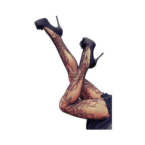 Hot Sale Women Stockings Fashion Black Fishnet Pattern Jacquard Pantyhose Tights Floral Totem Tights Sexy Stocking