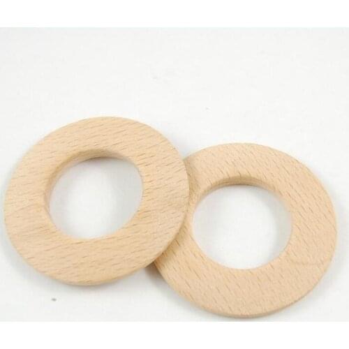 Missxiang Diy jewelry 50MM wood color beech wood ring wood round baby molar toy accessories wholesale jewelry making supplies
