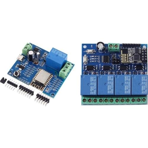 WIFI Relay Controller Module, for IOT Smart Home APP & ESP8266 DC 12V 4 Channel Relay Board ESP-01 WIFI Module