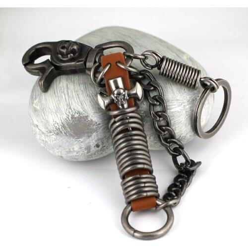 Lobster clasps skull keychain cool key ring for men high quality retro key chain llaveros hombre skeleton keychain chaveiro