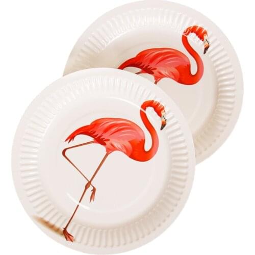 Flamingo Party Set Decoration Disposable Paper Cup Plate Napkins Plastic Straw Hawaii Party Kids Birthday Party Decor Supplies