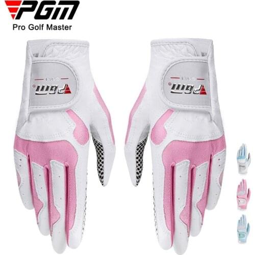 PGM slip-resistant Golf gloves womens granules microfiber cloth gloves sunscreen breathable wear-resistant Golf Gloves 3pair