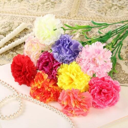 NEW 10pcs/lot Carnation Flower handmade Artificial Flower Bouquet Wedding Party Decora DIY Wreath Gift Box Accessories Flower