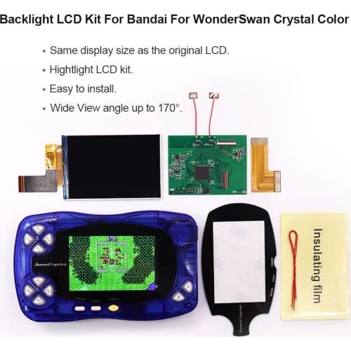 Newest IPS Backlight LCD Screen Display For BANDA WonderSwan SwanCrystal Wonder Swan Crystal Color WSCC Game Console