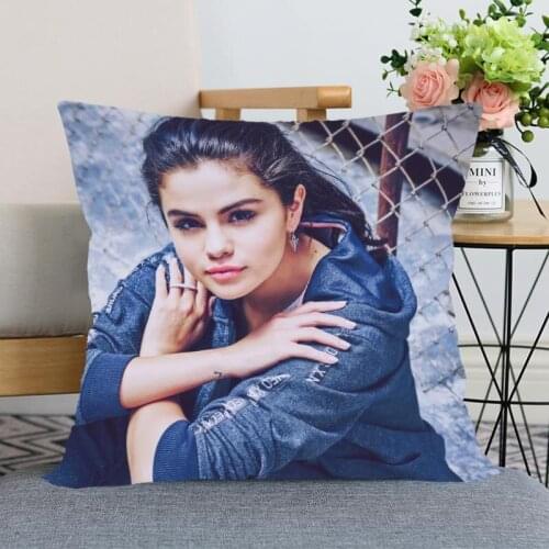 New Arrival Selena-Gomez Pillowcase Wedding Decorative Pillow Cover Custom Printed Soft Satin Fabric Pillow Cases Not Fade