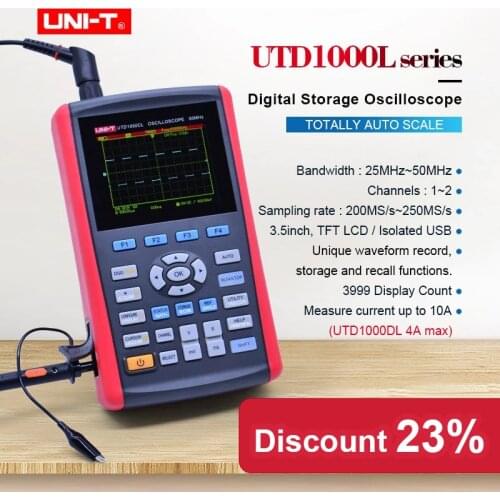 Digital Storage Oscilloscopes UNI-T UTD1050CL AC DC voltmeter Ammeter ohmmeter Capacitance multimeter Sampling rate 200MS/s