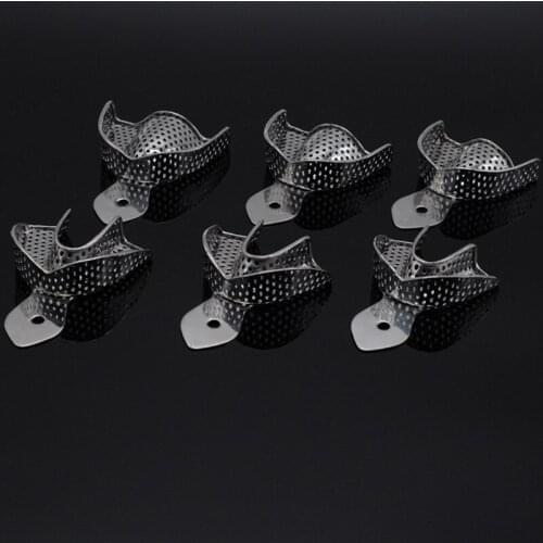 Dental Lab Equipment L/M/S Size Upper Lower Stainless Steel Impression Trays For Dentistry Clinic