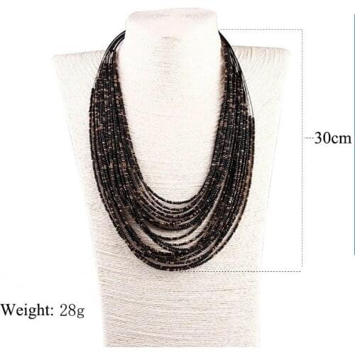 Fashion Statement Necklace Women Bohemian Layered NecklacerSeed Beaded Vintage Long Necklaces Pendants Jewelry Accessories