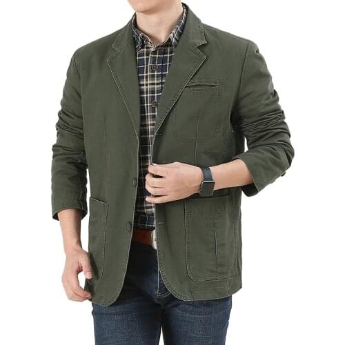 5XL Blazer Men Military Jacket Spring Autumn Casual Slim Business Suit Coat Cotton Bomber Cargo Jackets Outwear Casaco Masculina
