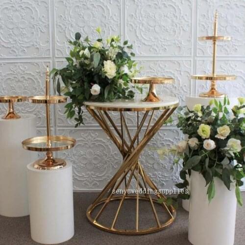 Amazon hot sales white acrylic or gold mental cylinder plinth flower stand plinths for birthday party senyu1926