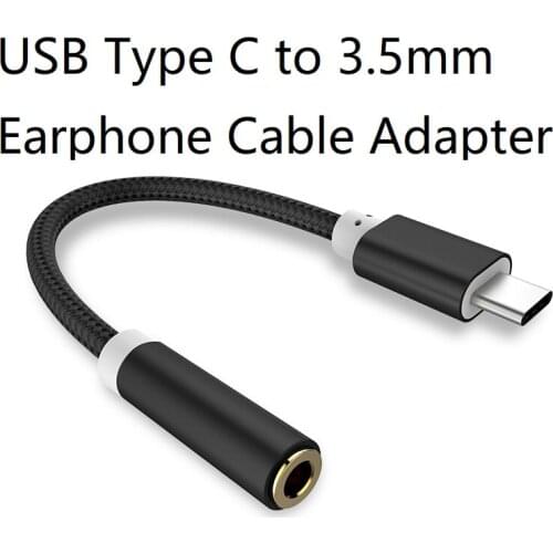 Portable Type C 3.5 Jack Earphone USB C To 3.5mm AUX Headphones Adapter Audio Cable For Most Smartphones Tablet Earphone Adapter