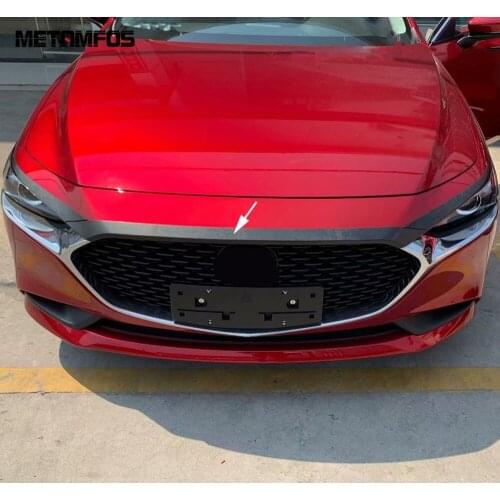 For Mazda 3 M3 Axela Sedan 2019 2020 Front Engine Machine Streamer Grille Grill Cover Trim Molding Carbon Fiber Car Accessories