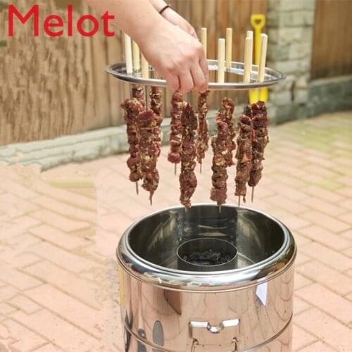 High-End Luxury Smokeless Barbecue Home Outdoor Hanging Stove Charcoal Grill Indoor Stainless Steel Oven Kitchen Accessories