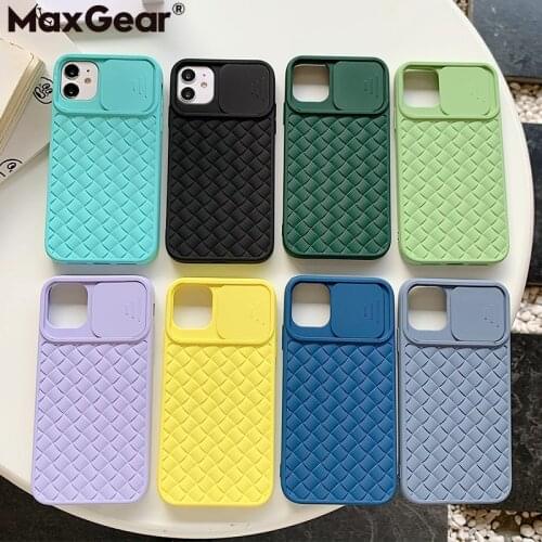 Weaving Silicone Breathable Mesh Case For iPhone 11 12 Pro Max Mini XS 7 8 Plus X XR SE 2020 Slide Camera Lens Protection Cover