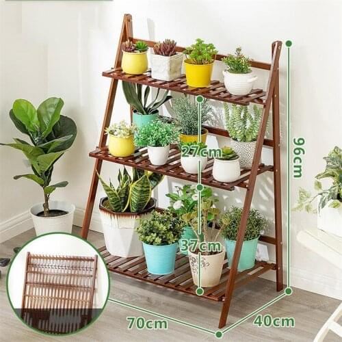 Wooden Plant Rack Display Shelf Indoor Outdoor Yard Garden Patio Balcony Flower Planter Stands Bamboo Multilayer Flower Rack