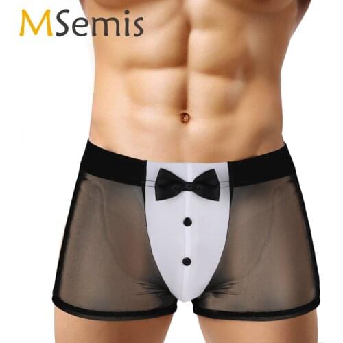 Men Sexy Seamless Underwear Pants Mens Ultra-thin Transparent Boxershorts Male See-through Mesh Loose Homme Panties Boxer Shorts