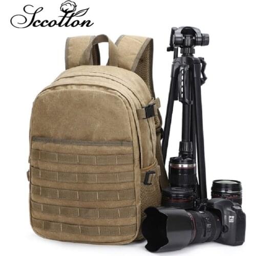 New Arrival Batik Canvas Waterproof Mirrorless Camera Backpack Padded Photography DSLR Digital Shoulder Bag for Canon Nikon