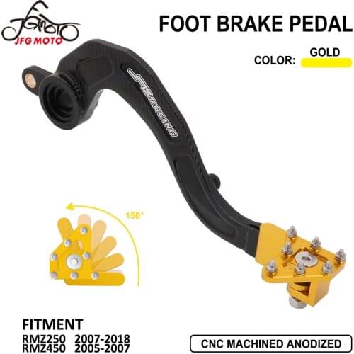 Motorcycle CNC Rear Foot Brake Pedal Lever For Suzuki RMZ250 2007-2018 RMZ450 2005-07 RMZ 250 450 Dirt Bike Motocross Off-road
