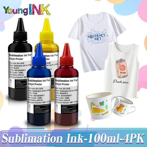 2-5 Bottle 100ml Sublimation Ink For Epson S22 WF4630 WF4640 WF5110 Printers Heat Transfer Ink Heat Press refill ink kit Nylon