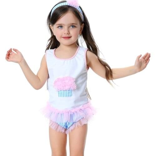 0-2T Girls Short Sleeve Swimwear Set With Headband Girls Cute Swimsuit Set With Grenadine Flower Short Cute Baby Swimwear