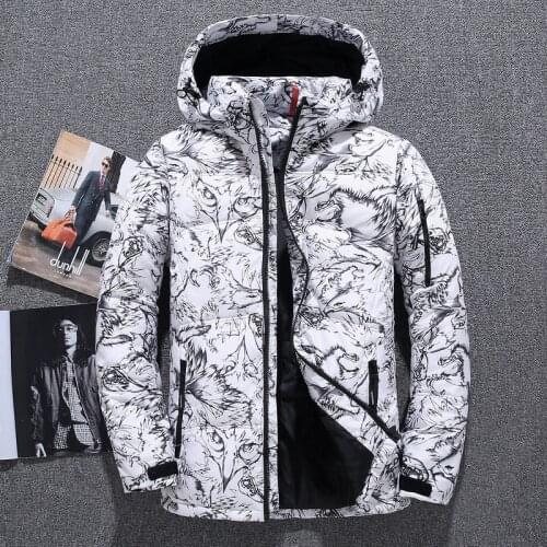 Winter new Short men down coat camouflage hooded fashion down jacket male casual plus size thick warm white duck down jack